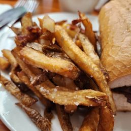 Fries are greatly salted but not oversalted. A lot of places undersalt their homecut  fries and are hard to eat.