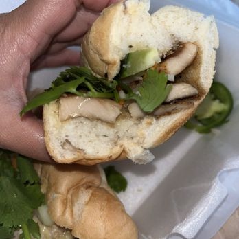 Pho 83 - Close up of grilled chicken bahn mi sandwich - Vietnamese Near Me - Newport News, Virginia Pho 83 - Close up of grilled chicken bahn mi sandwich - Vietnamese Near Me - Newport News, Virginia