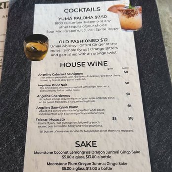 Patio Sushi Bar & Grill - cocktail menu - Sushi Bars Near Me - Yuma, Arizona