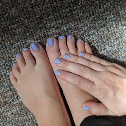 Matched gel polish on my fingers and normal polish on my toes Matched gel polish on my fingers and normal polish on my toes