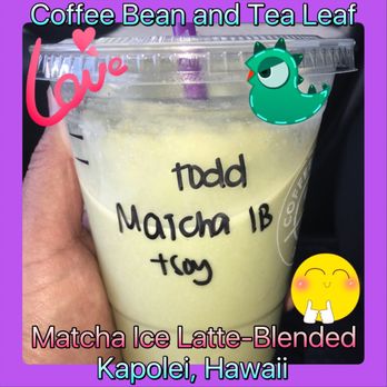 The Coffee Bean & Tea Leaf - Matcha Ice Latte that was blended with soy milk. If you love Matcha Green Tea. This drink is perfect! - Coffee & Tea Near Me - Kapolei, Hawaii
