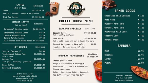 Menu photo 5 Barakah Coffee House San Diego, CA