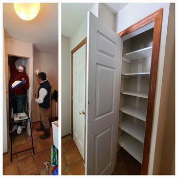 Horsan Home Improvement - Shelves Closet made from scratch. Happy Customer :) - Handyman Near Me Horsan Home Improvement - Shelves Closet made from scratch. Happy Customer :) - Handyman Near Me