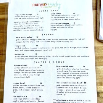 Mangos & Marley A Coastal Cafe - Menu - Cafes Near Me - Dunedin, Florida