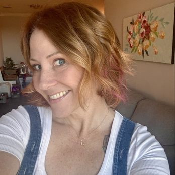 Serenity Salon & Spa - Dark strawberry blonde with pink peek-a-boo chunks, love it! - Hair Salons Near Me - Tracy, California Serenity Salon & Spa - Dark strawberry blonde with pink peek-a-boo chunks, love it! - Hair Salons Near Me - Tracy, California