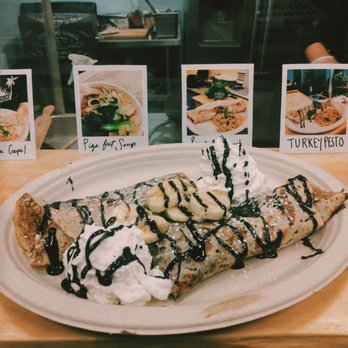 Tess Kitchen - Black N' White Crepe: Bananas, Nutella, Chocolate Sauce - Creperies Near Me - Honolulu, Hawaii Tess Kitchen - Black N' White Crepe: Bananas, Nutella, Chocolate Sauce - Creperies Near Me - Honolulu, Hawaii