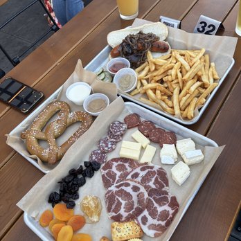 Biergarten - The charcuterie board was alright, the pretzel was gone 2 seconds after this photo was taken as we're the fries & sausage. - Beer Gardens Near Me - Santa Barbara, California Biergarten - The charcuterie board was alright, the pretzel was gone 2 seconds after this photo was taken as we're the fries & sausage. - Beer Gardens Near Me - Santa Barbara, California