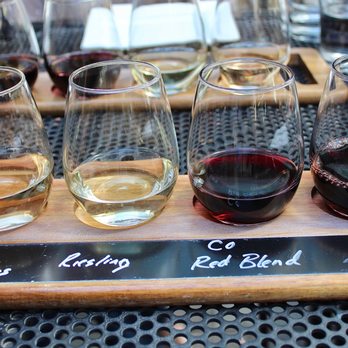 Blanchard Family Wines - Our wine flight included the Blanc de Noir, Riesling, CO Red Blend, & the Cabernet Sauvignon. - Wineries Near Me - Denver, Colorado
