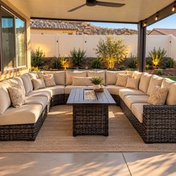 My Patio Furniture Outlet - This isn't even the finished product (nor the fire pit we purchased; ours will be round) but look how amazing!