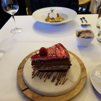 The Charleston Draper - Raspberry and chocolate mousse cake - New American Near Me - Draper, Utah The Charleston Draper - Raspberry and chocolate mousse cake - New American Near Me - Draper, Utah