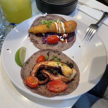 Holbox - Octopus and fried fish taco - Latin American Near Me - Los Angeles, California Holbox - Octopus and fried fish taco - Latin American Near Me - Los Angeles, California