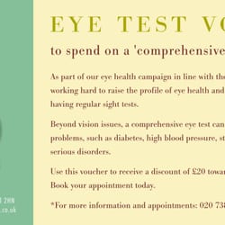 i-Optix - I-optix health campaign eye test voucher. you can collect yours or email them for one (info@i-optix.co.uk), just mention 'eye