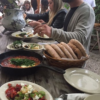 Levantine - Hummus & Shakshuka .. in the back Patio - Mediterranean Near Me - Brooklyn, New York