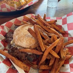 smash burger with fries smash burger with fries