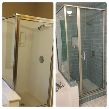 Gonzalo's Remodeling - Before and after of the shower. Gonzalo and crew did amazing tile work! - General Contractors Near Me