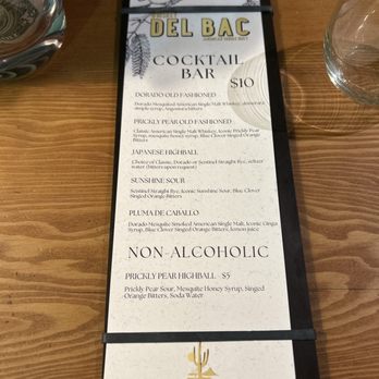 Whiskey Del Bac - Cocktail Menu - Distilleries Near Me - Tucson, Arizona