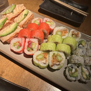 Ronin Sushi - Pink Blossom Roll Mountain Dew Roll Spicy Shrimp Crunch Roll - Japanese Near Me - Royal Oak, Michigan Ronin Sushi - Pink Blossom Roll Mountain Dew Roll Spicy Shrimp Crunch Roll - Japanese Near Me - Royal Oak, Michigan