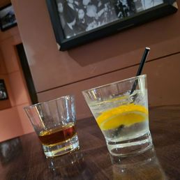 two drinks on a table two drinks on a table