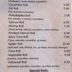 Fuji Japanese Seafood and Steak - Menu