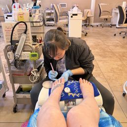 Pedicure that she can't even do right smh such a waste of money