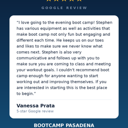 Stephen Cooper Training - Recent review