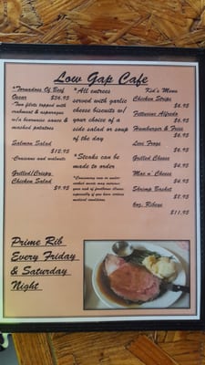 Menu photo 7 Low Gap Cafe Jasper, AR