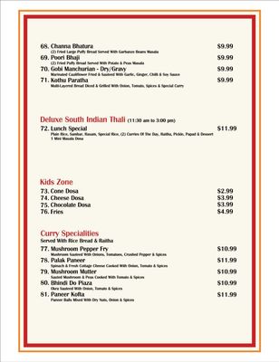 Menu photo 3 Udupi Palace Surrey, BC