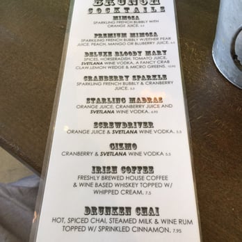 Starling Diner - Drink list! Wanted to try the drunken chai maybe next time! - New American Near Me - Long Beach, California