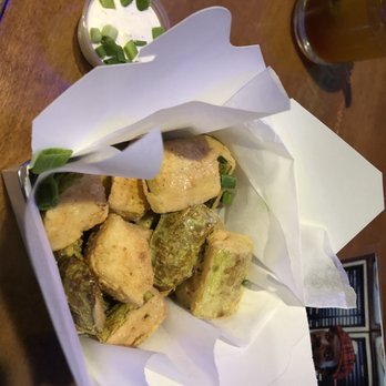 Three Sheets - Fried pickles. The carton has a false bottom so don't think you're getting eight tons of pickles. But it is a good sized portion. - American Near Me - New Haven, Connecticut Three Sheets - Fried pickles. The carton has a false bottom so don't think you're getting eight tons of pickles. But it is a good sized portion. - American Near Me - New Haven, Connecticut