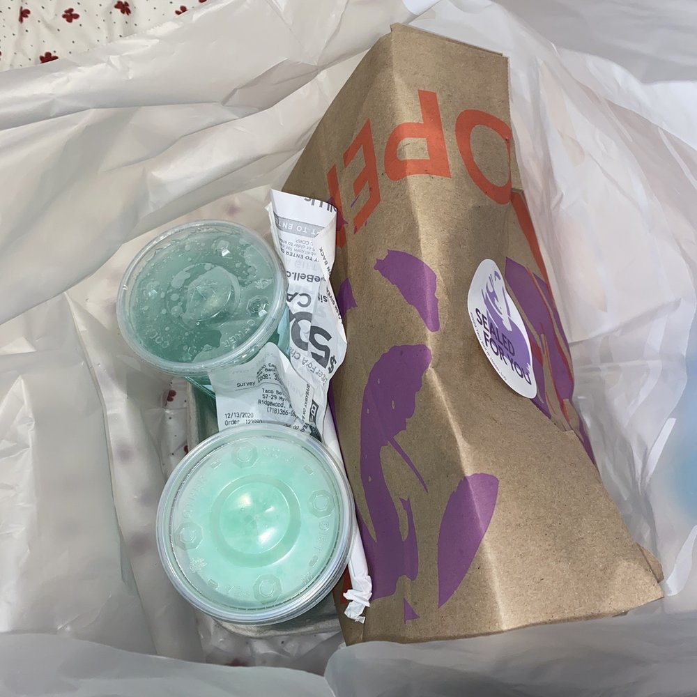 Two Mountain Dew Baja Blast Freeze , Toasted Cheddar Chalupa Box , 3 Doritos Locos Tacos Combo Two Mountain Dew Baja Blast Freeze , Toasted Cheddar Chalupa Box , 3 Doritos Locos Tacos Combo