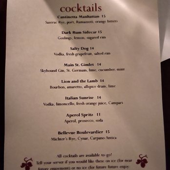 Cantinetta Bellevue - Menu (2/2023) - Italian Near Me - Bellevue, Washington