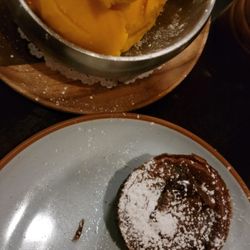 La Focaccia - Mango Sorbet 10/10 Chocolate lava cake 2/10. No lava... tasted frozen/microwaved/ gummy.... just bad. 2 is for vanilla gelato.
