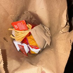 McDonald's - Large fry's (extra crsipy) 2 spicy mcchiccen 10 net spend nuggys
