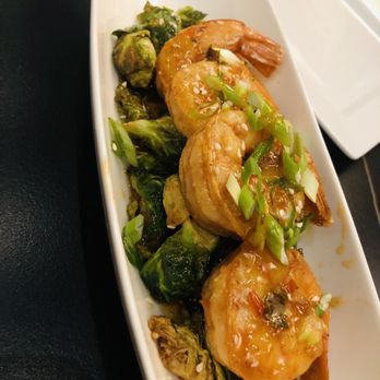 Moringa Kitchen - Chili garlic shrimp and Brussels - Cocktail Bars Near Me - Suwanee, Georgia