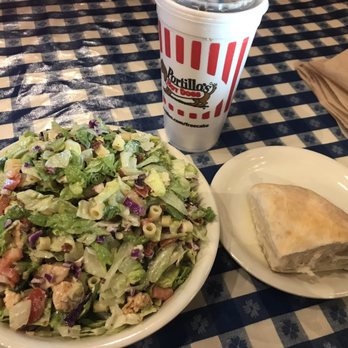 Portillo's & Barnelli's Summit - Chicken chopped salad with side of bread & Diet Coke - Hot Dogs Near Me - Summit, Illinois Portillo's & Barnelli's Summit - Chicken chopped salad with side of bread & Diet Coke - Hot Dogs Near Me - Summit, Illinois