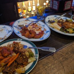 Szechuan Crispy Chicken, Beef Broccoli, BBQ Pork Fried Rice.