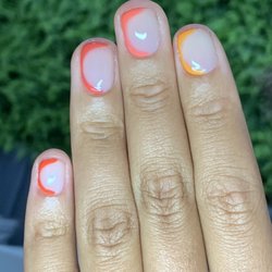 Flawless Touch London - Gel polish Manicure with sideways French nail art