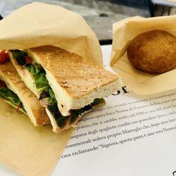 Antica Focacceria San Francesco - Schiacciata San Paolo and Arrancini alla Norma