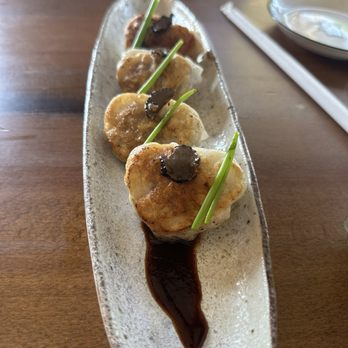 Juju - Wagyu gyoza. Highly highly recommend. Perfectly crispy outside, succulent and juicy inside with truffle aroma. Absolutely outstanding. - Japanese Near Me - Orlando, Florida Juju - Wagyu gyoza. Highly highly recommend. Perfectly crispy outside, succulent and juicy inside with truffle aroma. Absolutely outstanding. - Japanese Near Me - Orlando, Florida