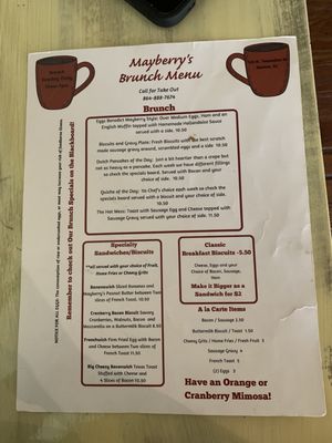 Menu photo 1 Mayberry's Seneca, SC Menu photo 1 Mayberry's Seneca, SC