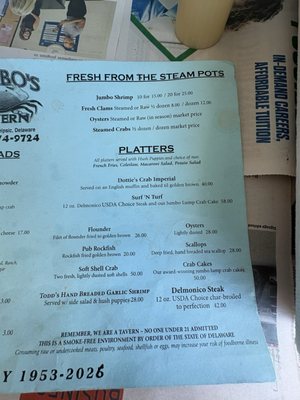 Menu photo 2 Sambo's Tavern Dover, DE
