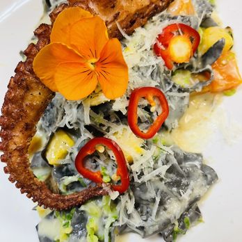 Iron Tail Tavern - Housemade Squid Ink Fettucine with Grilled Octopus - Cocktail Bars Near Me - Buffalo, New York