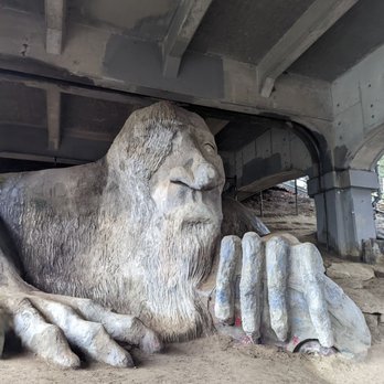 Fremont Troll - Can you see the car? - Public Art Near Me - Seattle, Washington