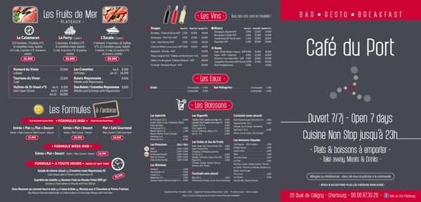 Menu photo 3 Café du Port Cherbourg-Octeville, 50 Menu photo 3 Café du Port Cherbourg-Octeville, 50