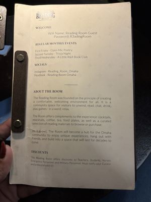 Menu photo 3 The Reading Room Omaha, NE