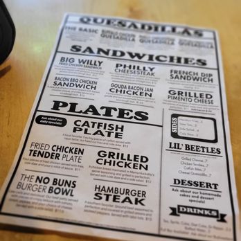 The Green Beetle - a menu on a table - American Near Me - Memphis, Tennessee