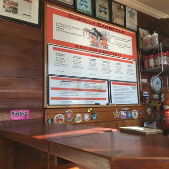 Gorilla Barbeque - Menu behind the counter - Barbeque Near Me - Pacifica, California