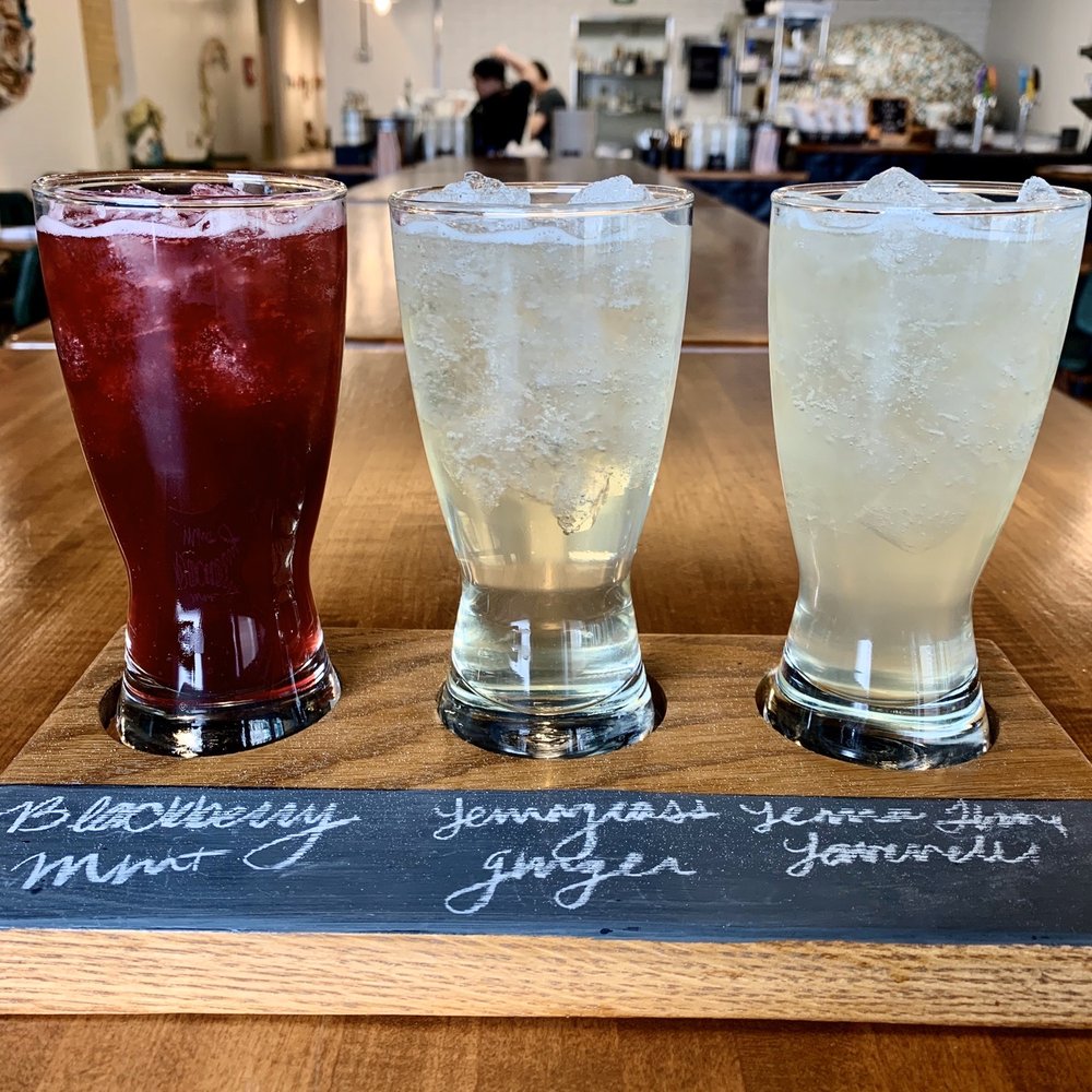 MOZZ Artisan Pizza - Blackberry mint, lemon grass ginger, lemon lime lavender sodas - Pizza Near Me - Provo, Utah