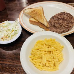 Mama Renie's Pizza - Ground steak dinner with Kraft Mac n Cheese, Coleslaw, and Texas toast