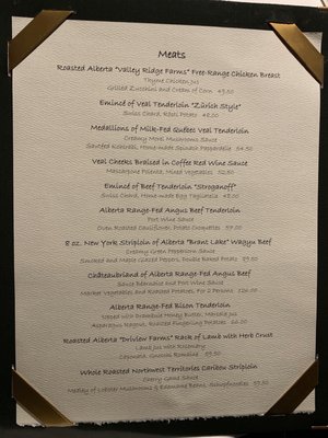 Menu photo 8 The Post Hotel Dining Room Lake Louise, AB